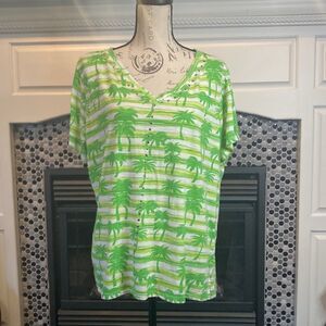 Palm Harbor green palm tree T-shirt, size 2X, good used condition